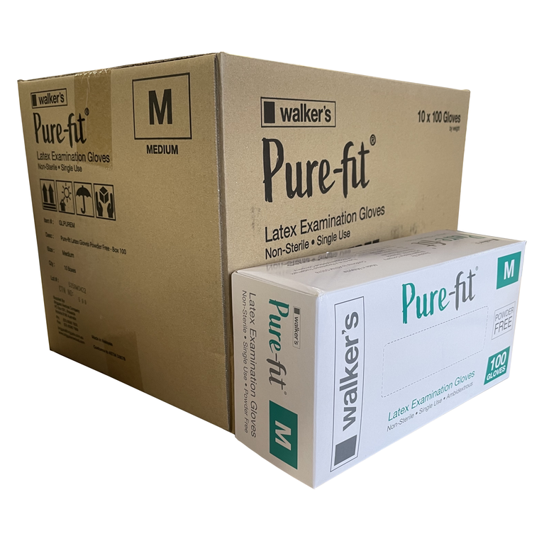 SATIN FIT / PURE FIT LATEX GLOVES POWDER FREE - BOX 100